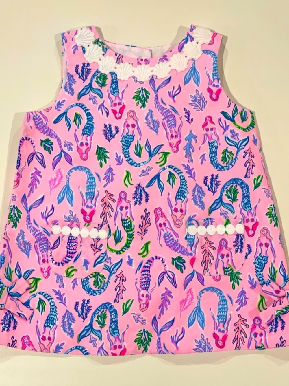 Lilly Pulitzer Girls Night Out Mermaid Print Dress Matching Bloomers 12-18 Month